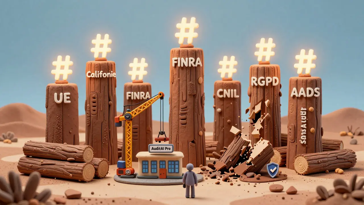 Sept tours de conformité mondiale soutiennent des journaux d'IA, une petite entreprise est soulevée par un outil d'audit.