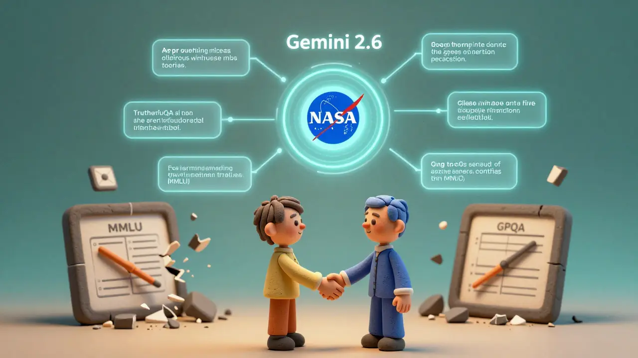 IA avec citations flottantes shake hands avec un humain, benchmarks en ruines.