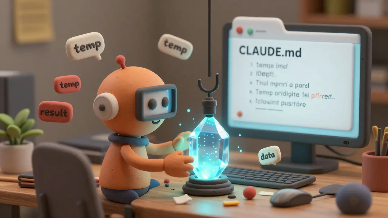 Assistant IA en argile génère du code chaotique avec des noms génériques, tandis qu'un fichier de règles claires bloque les erreurs.