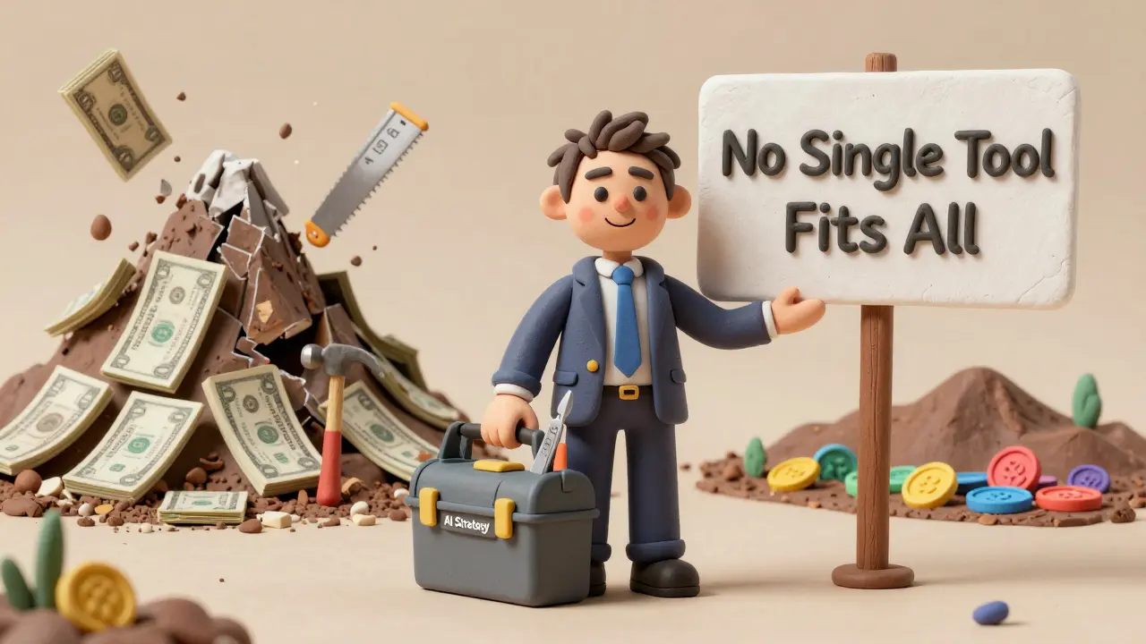 Un patron en argile utilise des outils différents selon la tâche, pas un seul modèle.