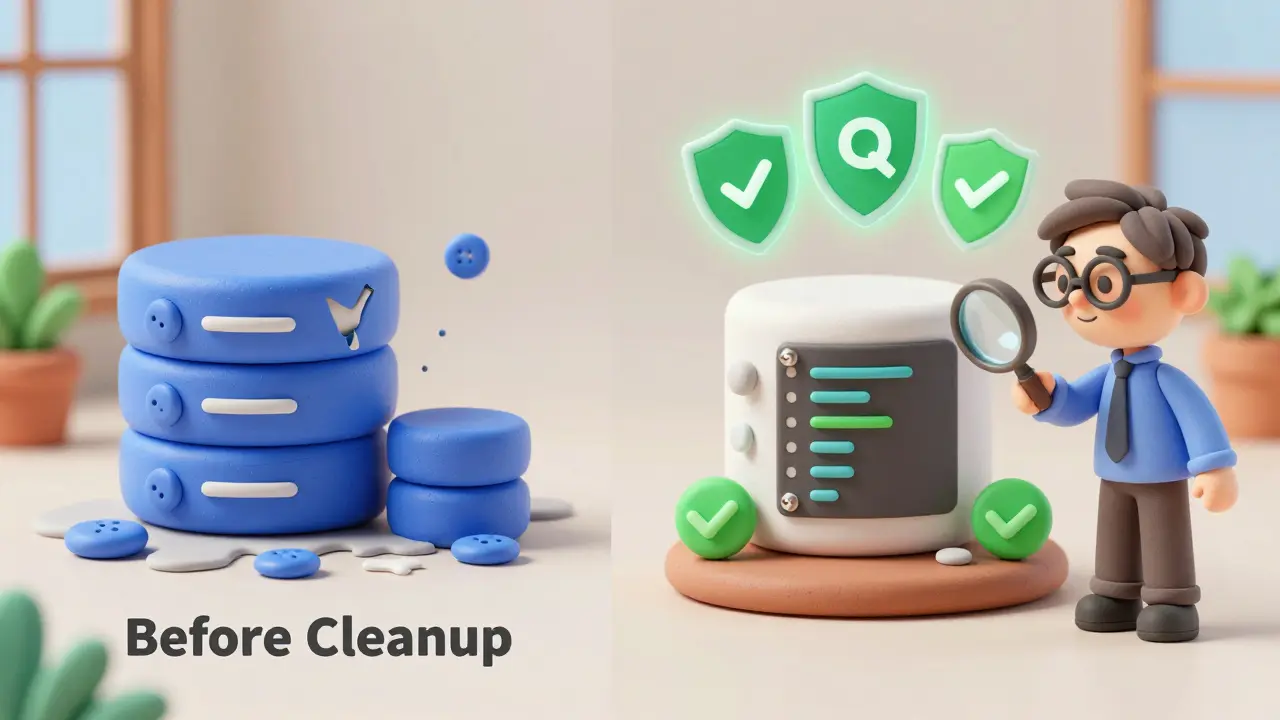 Un prototype désordonné à gauche, nettoyé et structuré à droite, sous l'œil attentif d'un CTO en argile.