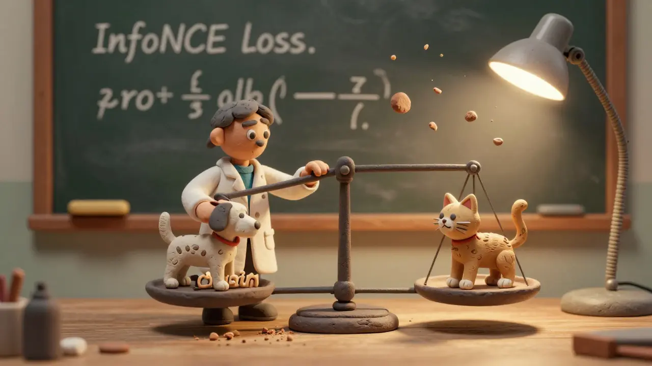 Un scientifique en argile équilibre des paires correctes et incorrectes sur une balance, avec des éclats de lumière lors des bonnes associations.