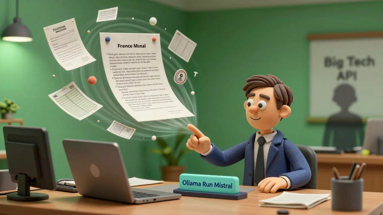 A person activating Ollama to generate accurate legal responses from scanned documents.