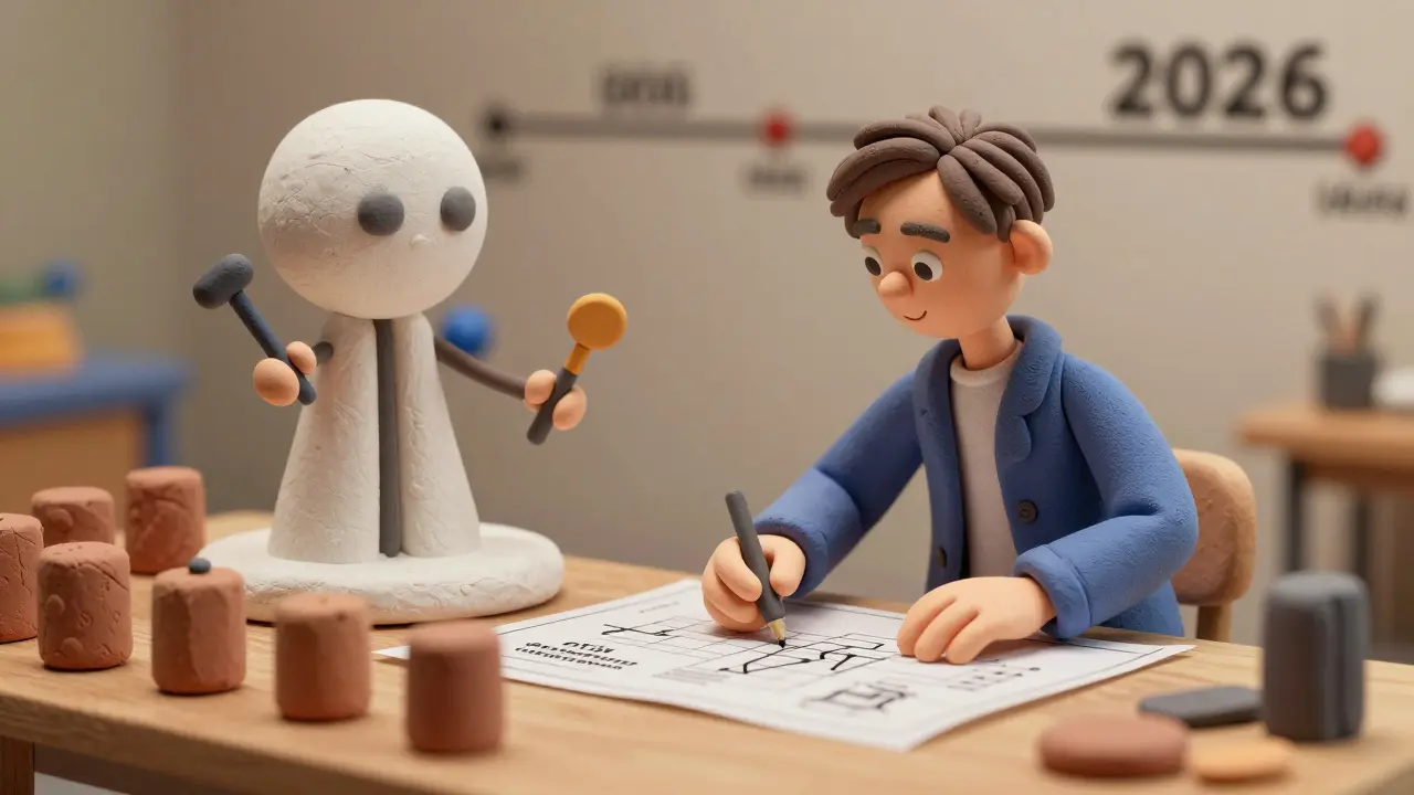 Collaboration humain et intelligence artificielle stylisée.