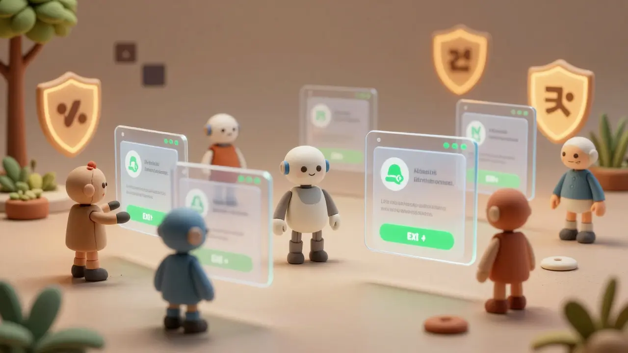 Robots amicaux aidant les utilisateurs dans une interface transparente