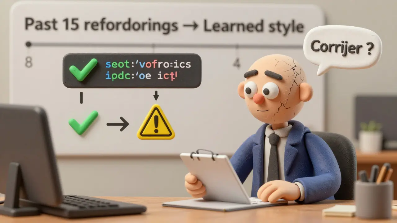 Un assistant IA en argile propose deux options de code et demande approbation.