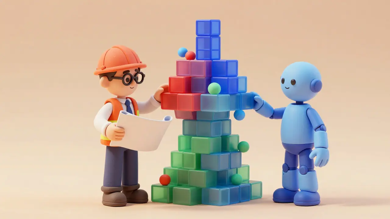 Collaboration entre humain et IA pour sécuriser le code dans un style moulé.