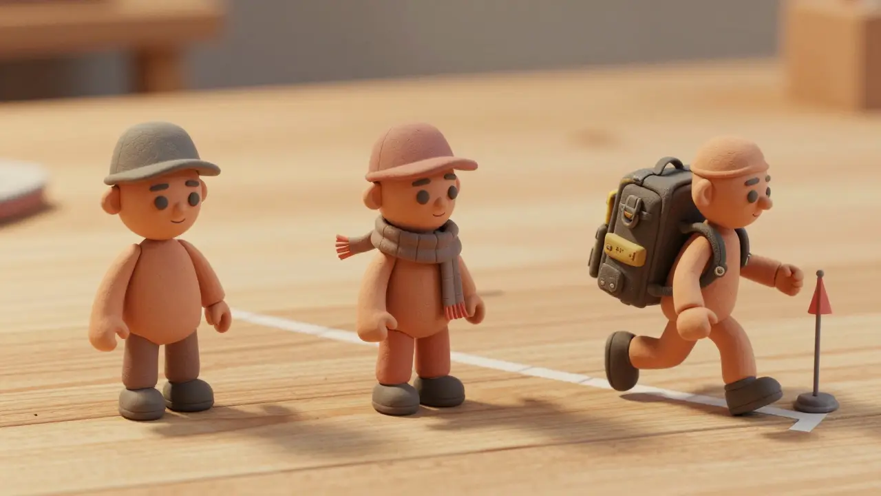 Déploiement progressif de modèles compressés en style claymation