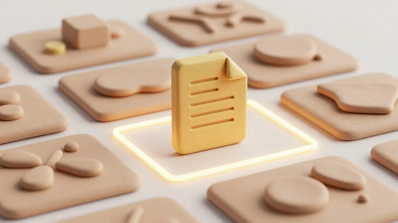 Modules d'argile séparés par une règle dorée lumineuse, représentant l'ordre architectural.