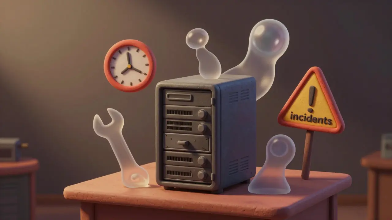Serveur en pâte à modeler alourdi par les coûts cachés comme la maintenance.