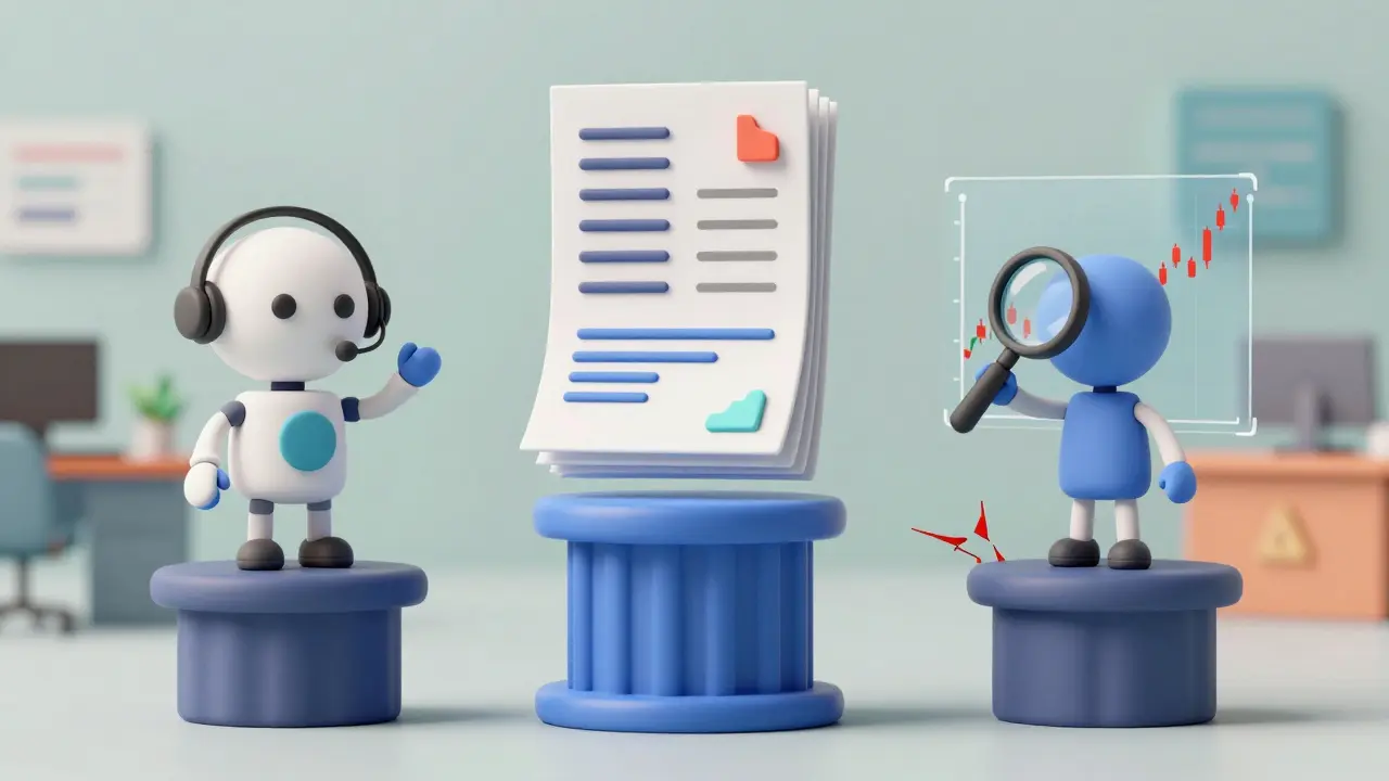 Trois piliers de l'IA financière : service client, ops et analyse