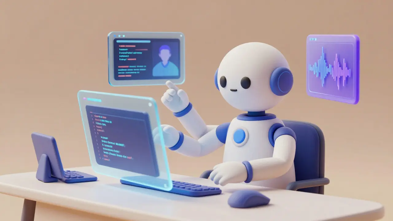 Agent IA multimodal interagissant avec des interfaces flottantes