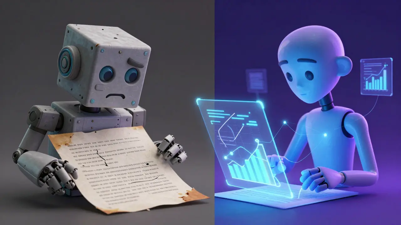 Comparaison entre l'OCR rigide et l'IA multimodale intelligente
