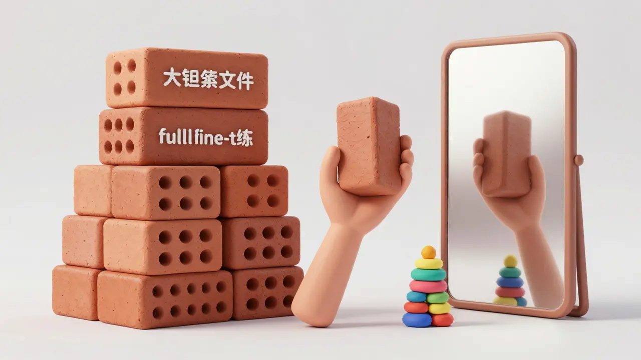 Comparaison taille fichiers : petite pile d'adaptateurs vs gros blocs lourds