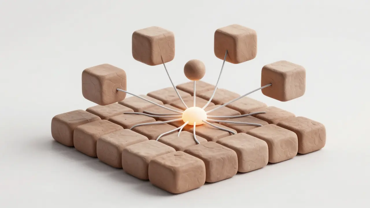 Image divisée en cubes de pâte pour illustrer la tokenisation