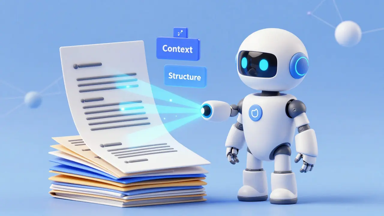 Robot en argile organisant des documents grâce à l'IA multimodale et des données structurées