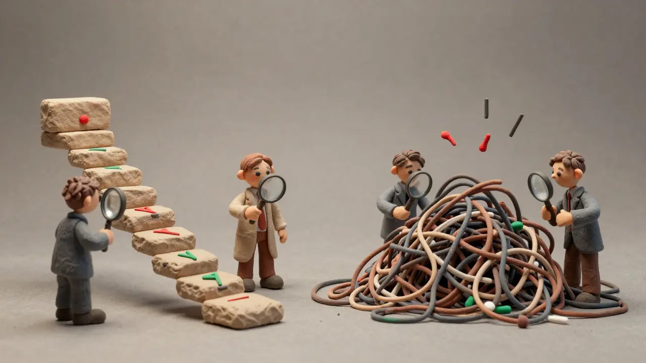 Débat sur le raisonnement IA illustré par des structures en pâte à modeler