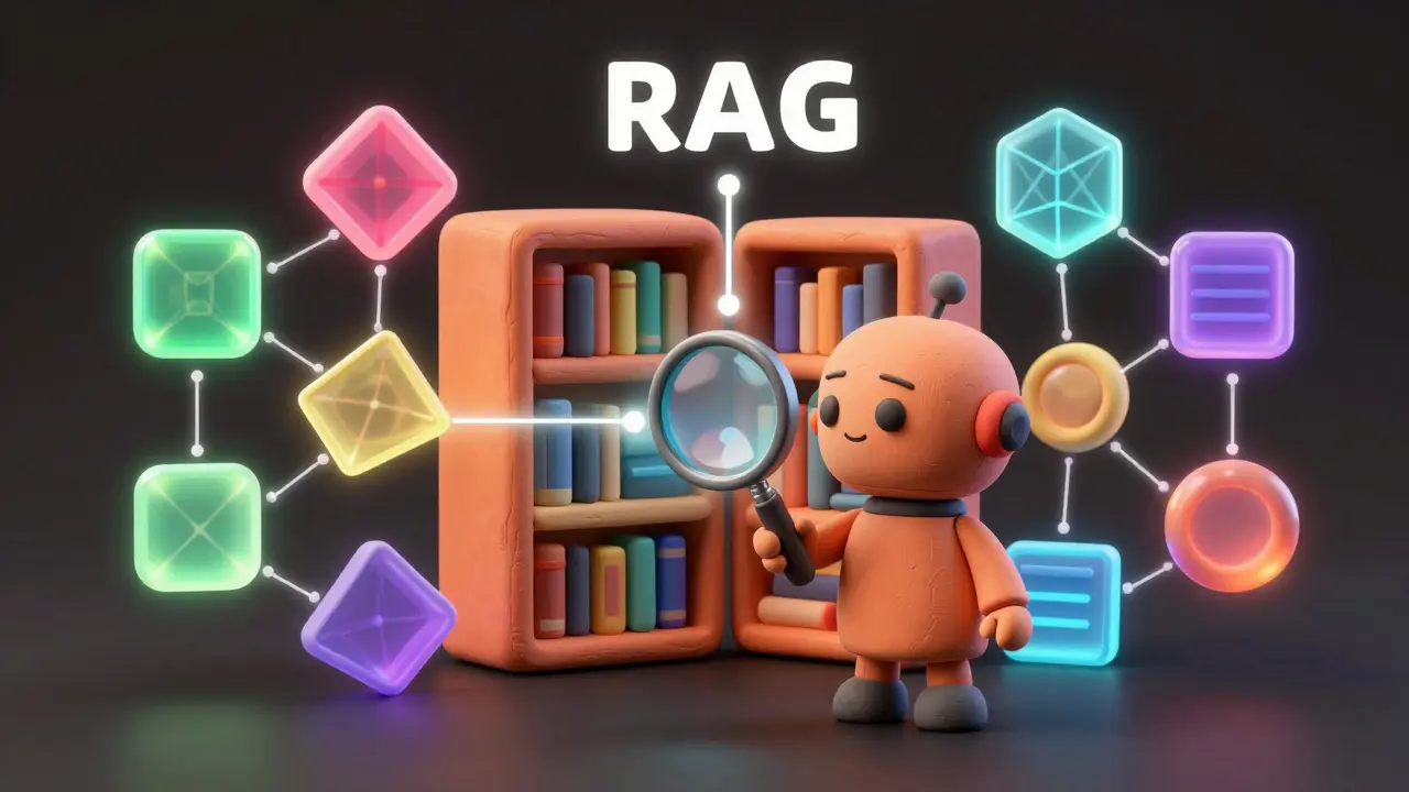 Robot en argile recherchant des vecteurs lumineux dans une base de données
