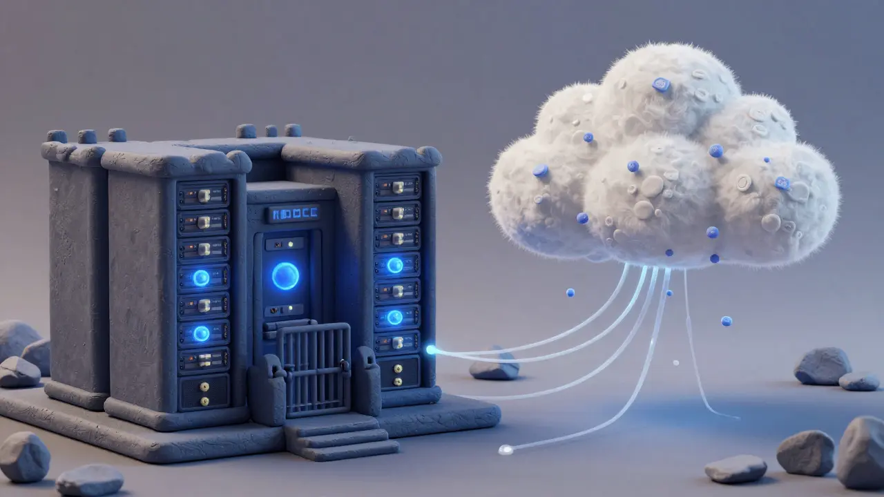 Comparaison 3D entre une infrastructure locale et le cloud