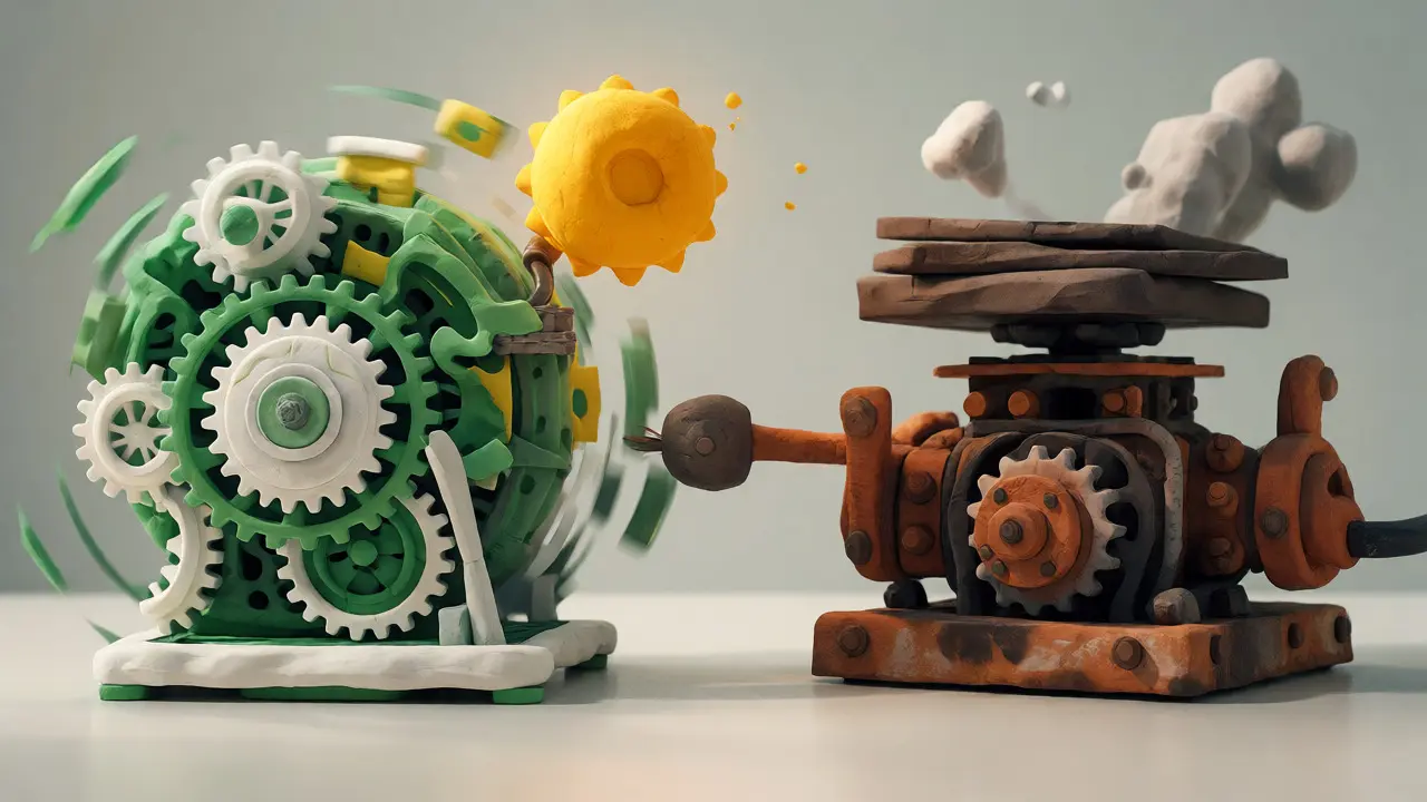 Efficacité énergétique des modèles diversifiés vs homogènes en style claymation.