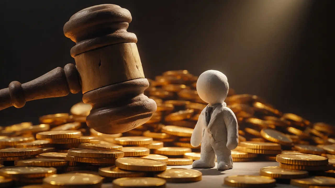 Marteau de justice sur une entreprise face aux amendes