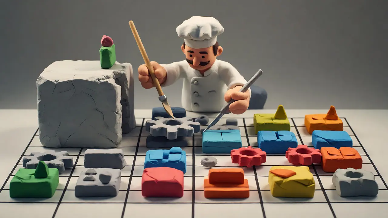 Refactoring visuel : séparation d'un bloc monolithique en modules organisés.