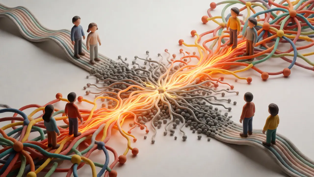 Réseau neuronal en argile montrant le biais de position dans le traitement du texte.
