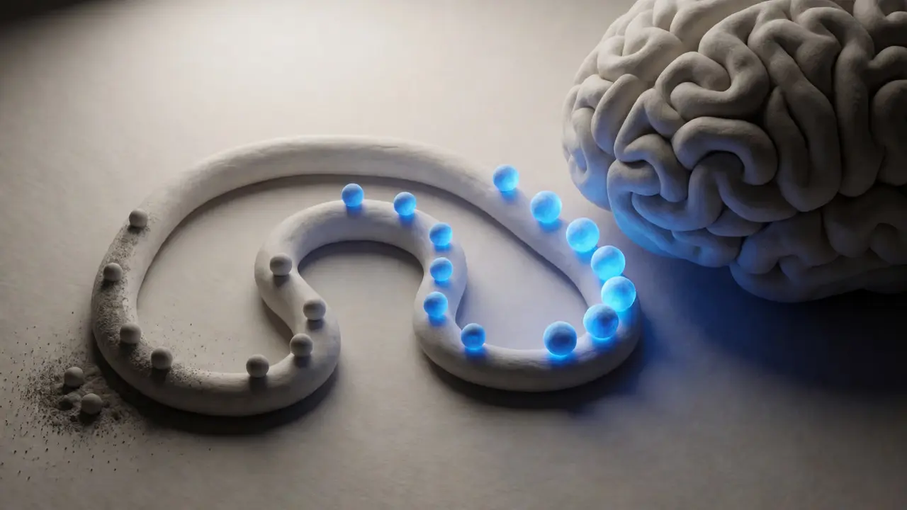 Visualisation argile du biais de récence : sphères brillantes à la fin du chemin