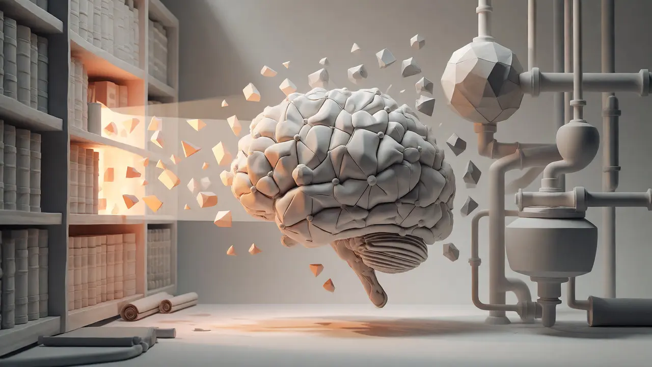 Visualisation claymation du flux de données RAG vers un cerveau IA