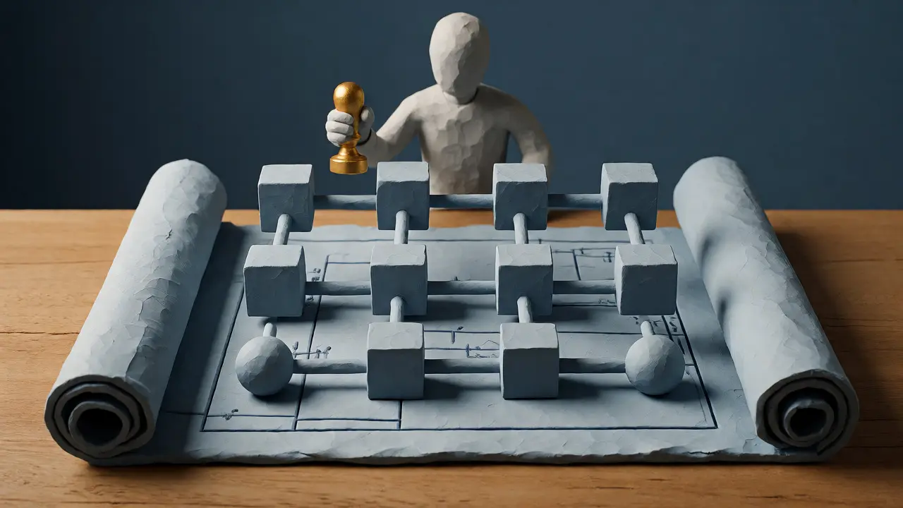 Architecte en argile validant un contrat API structuré et clair