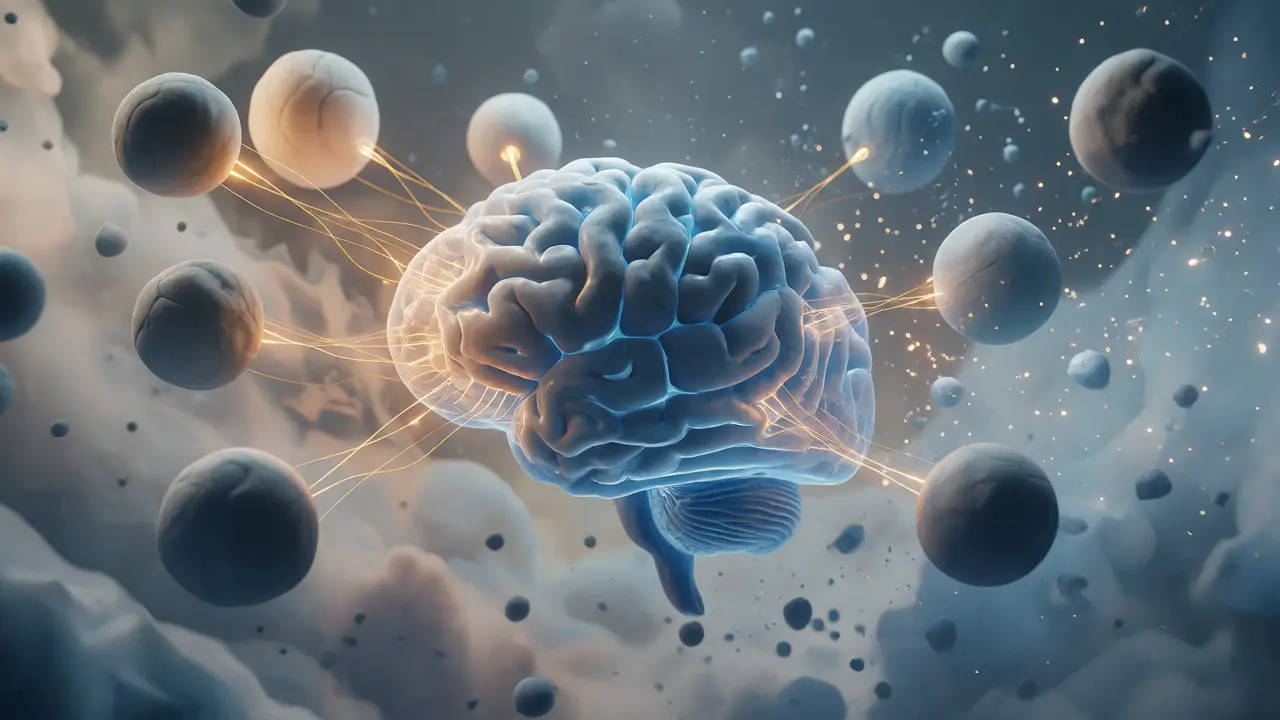 Cerveau en argile filtrant les souvenirs clés